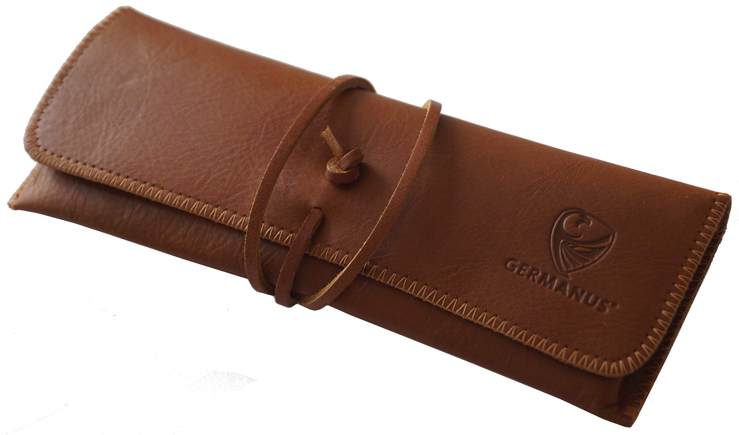 GERMANUS Leather Pencil Case Strap - Made in EU (Brown)