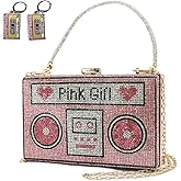 pearl&she Diamond Women Evening Handbags Purse Minaudiere Clutch Bag,Stack of Cash Dollars Crystal Clutch Purses