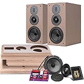 HiVi-Swans DIY 3 Way Passive Bookshelf Speakers Pair - DIY Speaker Kit-Peak Power 120 Watt Home Theater Bookshelf Speakers for Surrounds or Front