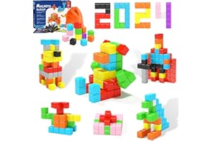 GIRIGI 40pcs Magnetic Blocks for Toddler Toys, Magnetic Cubes Building Blocks Classroom Must Haves, STEM Preschool Sensory Magnet Toys for 3 4 5 6 Year Old Boys and Girls