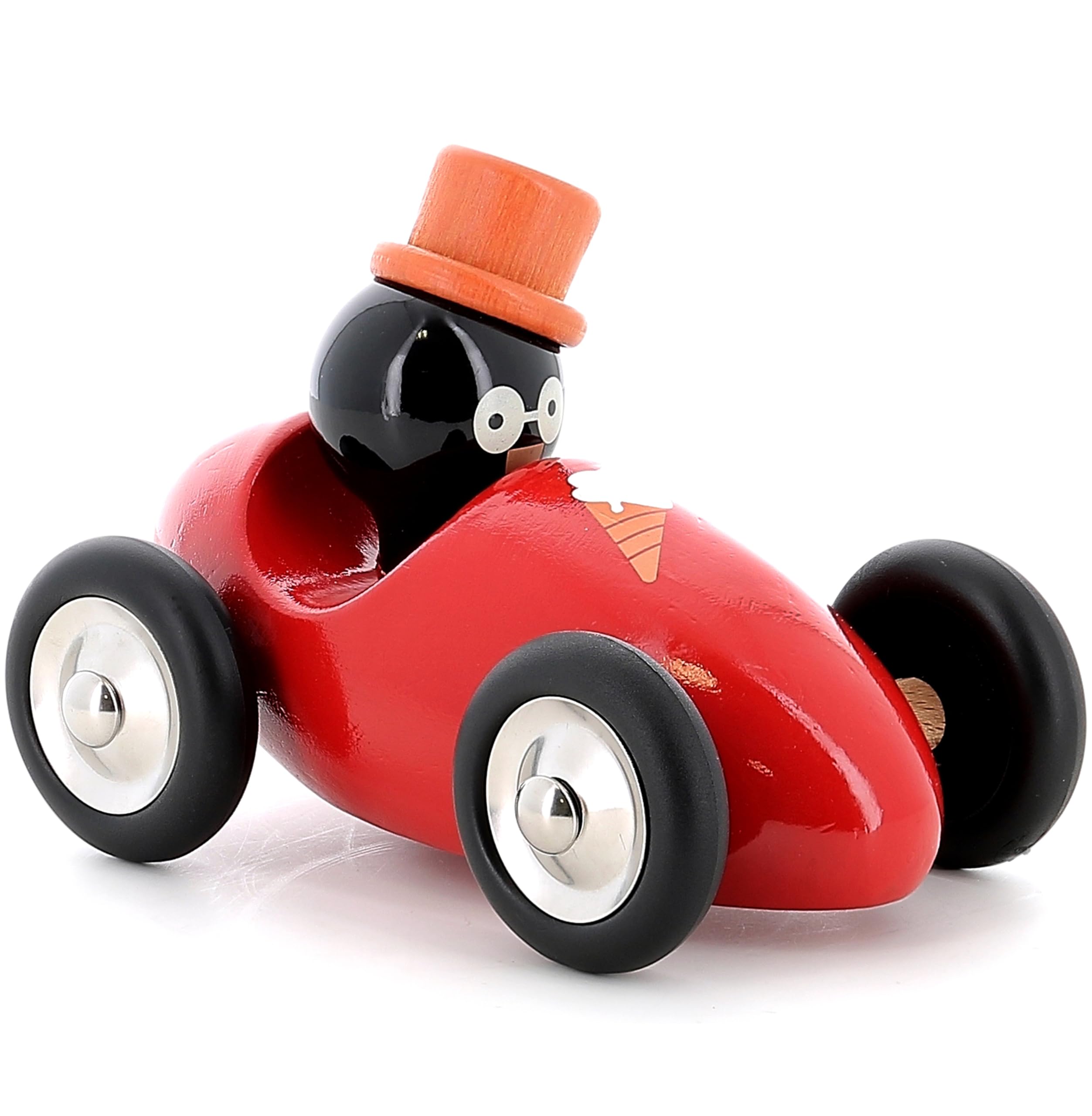 Vilac Character-Driven Wooden Racing Push and Pull Toy Car, Comes In Lovely Box, Handcrafted In France, 2 Years+, Animal - Rene the Penguin — image 1