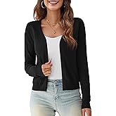 OmicGot Women's Long Sleeve Shrugs Open Front Cropped Cardigan Sweater Bolero Shrugs S-XL