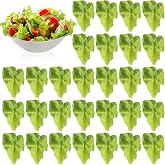 Giegxin 30 Pcs Green Fake Lettuce Leaves Artificial Faux Vegetables Leaves | Simulation Fake Vegetables Model PVC Realistic Food for Home Kitchen Festival Pub Party Decoration