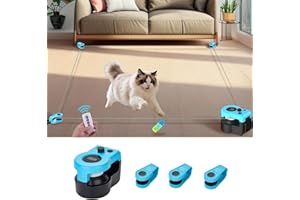 ZJFTERJY Automatic Interactive Cat Treadmill Toy with Wheels, Feather & Mouse Sound for Indoor Cats Exercise, Chasing & Spinn