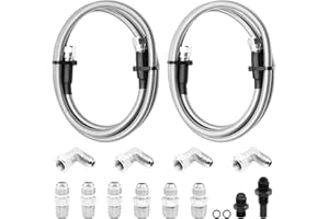 ZOSANY 6AN 70" Transmission Cooler Hose Kit Lines, Fitting Kit for GM Chevy Transmission 4L80E TH350 TH400 4L60E 700R4 200-4R TR6060 Ford AOD 4R100 4R70W and C5, Stainless Steel Braided PTFE Hose