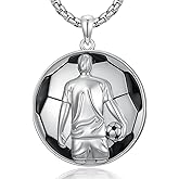 Cargari Baseball/Softball/Basketball/Soccer/Football Necklace Sterling Silver Sport Players Pendant Jewelry Gifts for Men