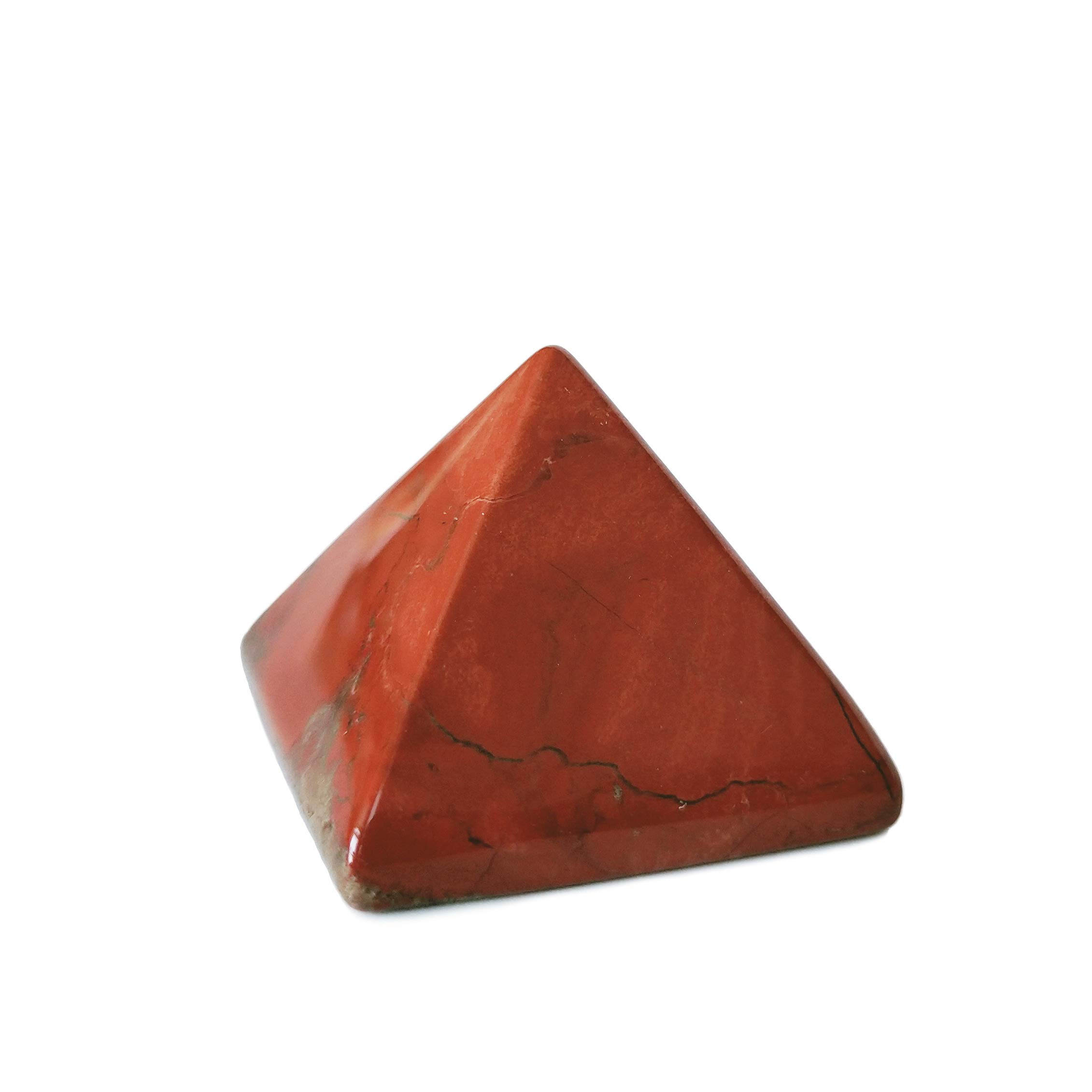 Mina Heal Crystal Pyramid of Natural Red Jasper Chakra Healing Stone, 1.5 inch, Healing Crystal Gifts, Crystals for Beginners, Witchcraft Supplies