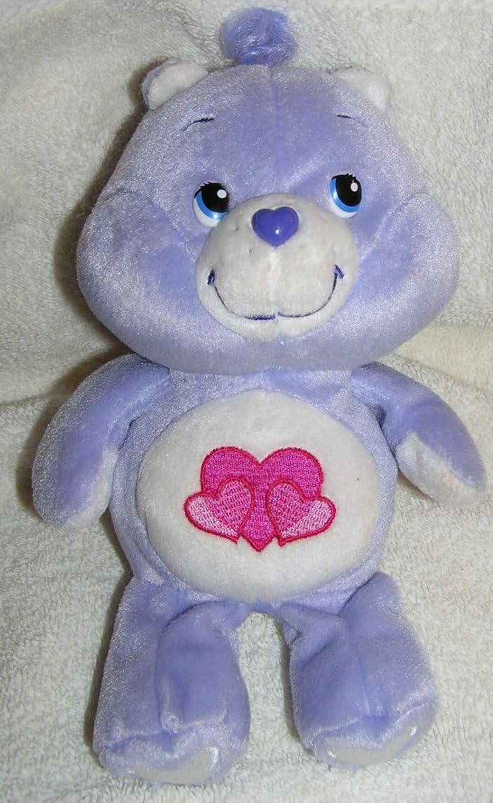 purple care bear with flower name
