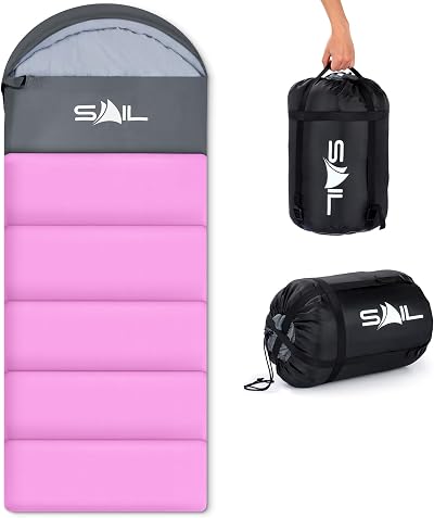 SAIL 4 Season Sleeping Bag Kids Adults Extra Wide 400GSM Pink Large XL