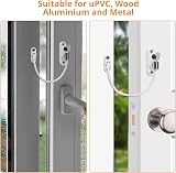 Neoteck 4Pcs Kids Window Door Cable Restrictor Lock with Keys White view 2