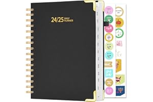 EYROZILL Daily Planner 2024-2025, Weekly and Monthly Planner, Budget Planner with Monthly Tabs, from July 2024 - June 2025, A4 (8.5"×11"), Hardcover, Black