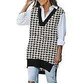 Kisscynest Sweater Vest Women Oversized V Neck Sleeveless Knitted Tunic Top 2025 Fall Outfits