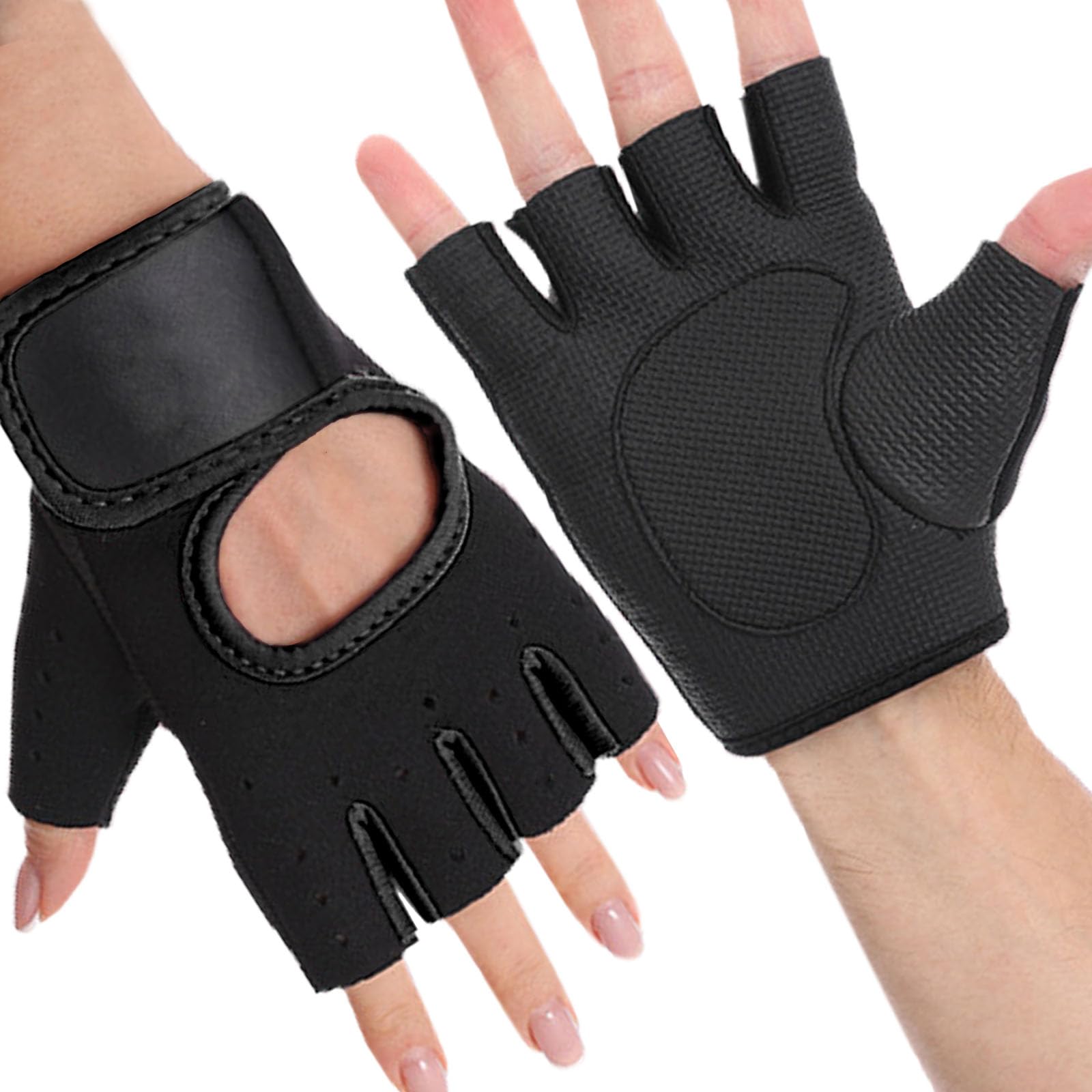 SSKHE 1Pair Gym Glove Gym Weightlifting Gloves for Women Sport Gloves Women Anti Slip Palm Protection Half Finger Exercise Glove Exercise Training Breathable for Mountaineering, Outdoor, Sports