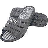 Dream Products Massing Comfort Slides, Waterproof Slip On Sandals, Black/Gray, Mens Size