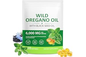 WHLH & WELL-BEING Oil of Oregano with Black Seed Oil Capsules, 2 in 1 6000mg Oregano Oil, Oregano Oil Supplement Capsules, Non-GMO, Gluten Free