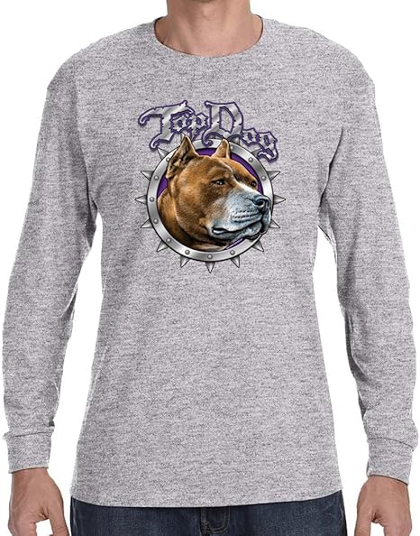 Empire Tees Adult's TOP Pitbull Dog Sport Grey Long Sleeve (XX Large) | Amazon.com