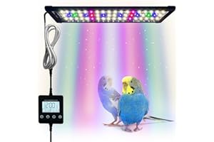 KFPSHLQE Bird Cage Light,Bird Lamp,Bird Lighting Timed Lighting Off,Full Spectrum LED Pet Light,Simulates Natural Environment,Birdcage Accessories,for All Kinds Captive Birds