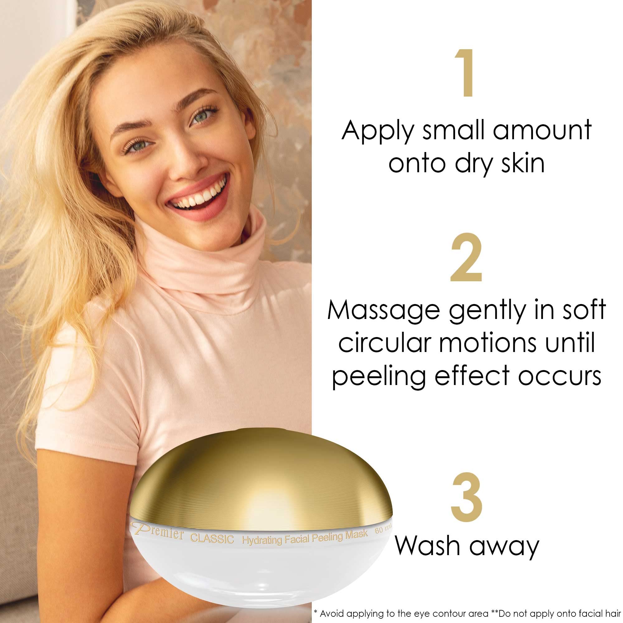 Premier Dead Sea Refining Facial Peeling Gel – Soft & Gentle Face Scrub, Classic Collection, Exfoliating Mask, 2.04 fl oz