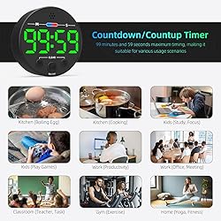 Large LED Digital Timer, Magnetic Countdown Loud