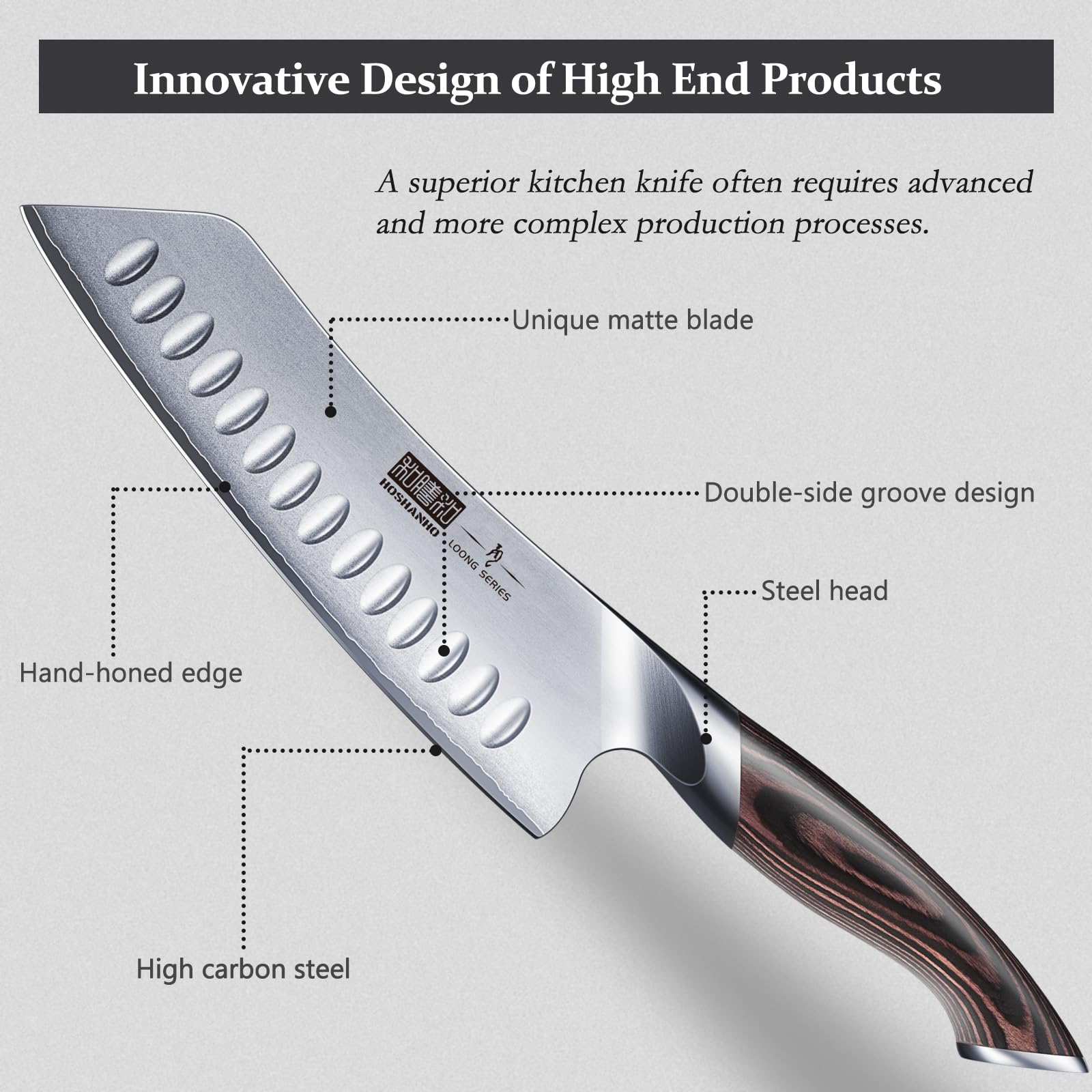 HOSHANHO Santoku Messer, Ultra Scharfe Küchenmesser Kochmesser 2