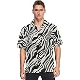 Fisyme Hawaiian Shirt for Men Loose-Fit Short Sleeve Button Down Beach Casual Shirts