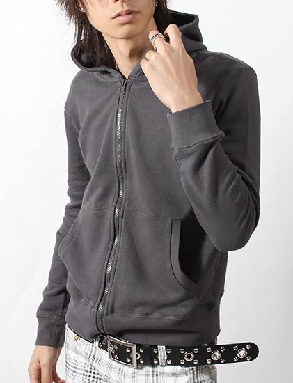 Amazon お兄系 パーカー メンズ パーカ ベーシック無地ジップアップパーカーお兄系パーカー チャコールm トレーナー パーカー 通販