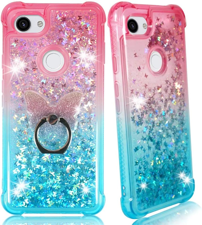 Google Pixel 3a Clear Case, ZASE Liquid Glitter Sparkle