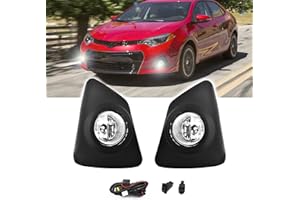 BOXLIGHT Fog Lights Compatible With 2014 2015 2016 Toyota Corolla S SE with Clear Bumper Lamps Replacement Included Wiring Harness Kit Switch