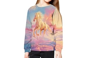 ZPINXIGN Girls Boys Sweatshirt Fall Outfit Kids Comfy Sweaters Pullover Tops 6-14 Years Old