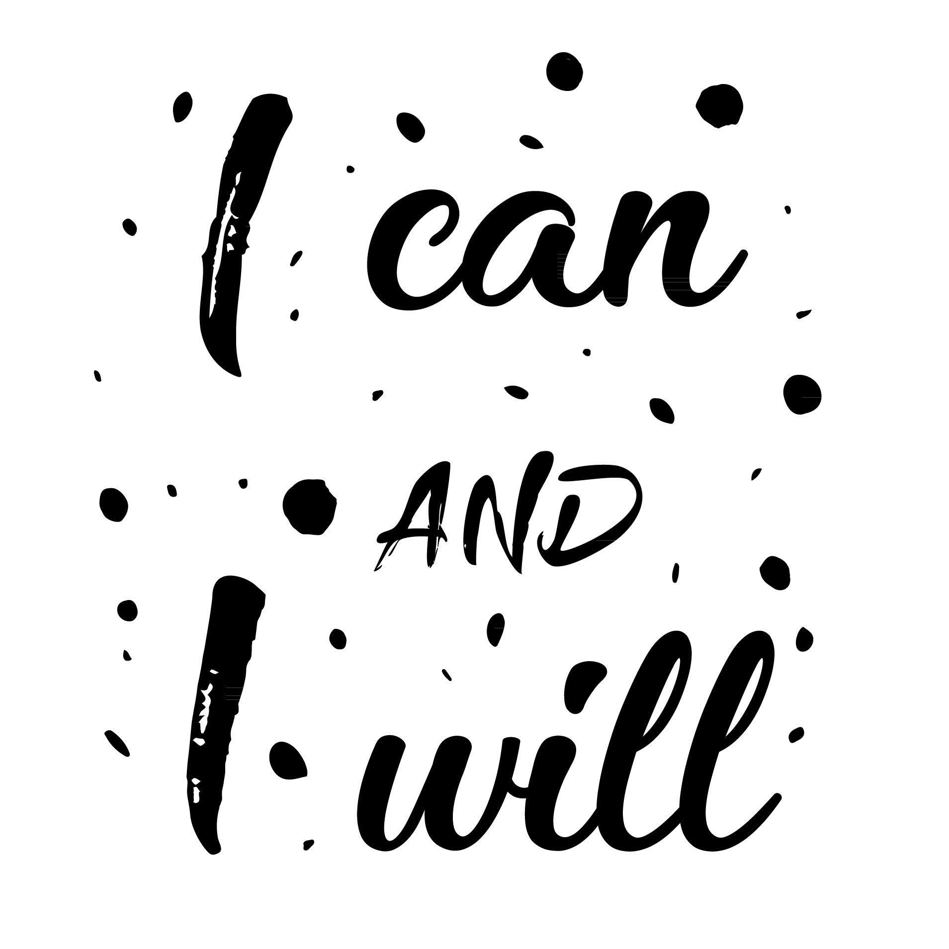 I can I Will Motivational Wall Sticker Home Gym Wall Art Home Decor Inspirational Quote Decal Poster Workout Poster Living Room Positive Home Decoration Mural Stencils Removable Wording Lettering