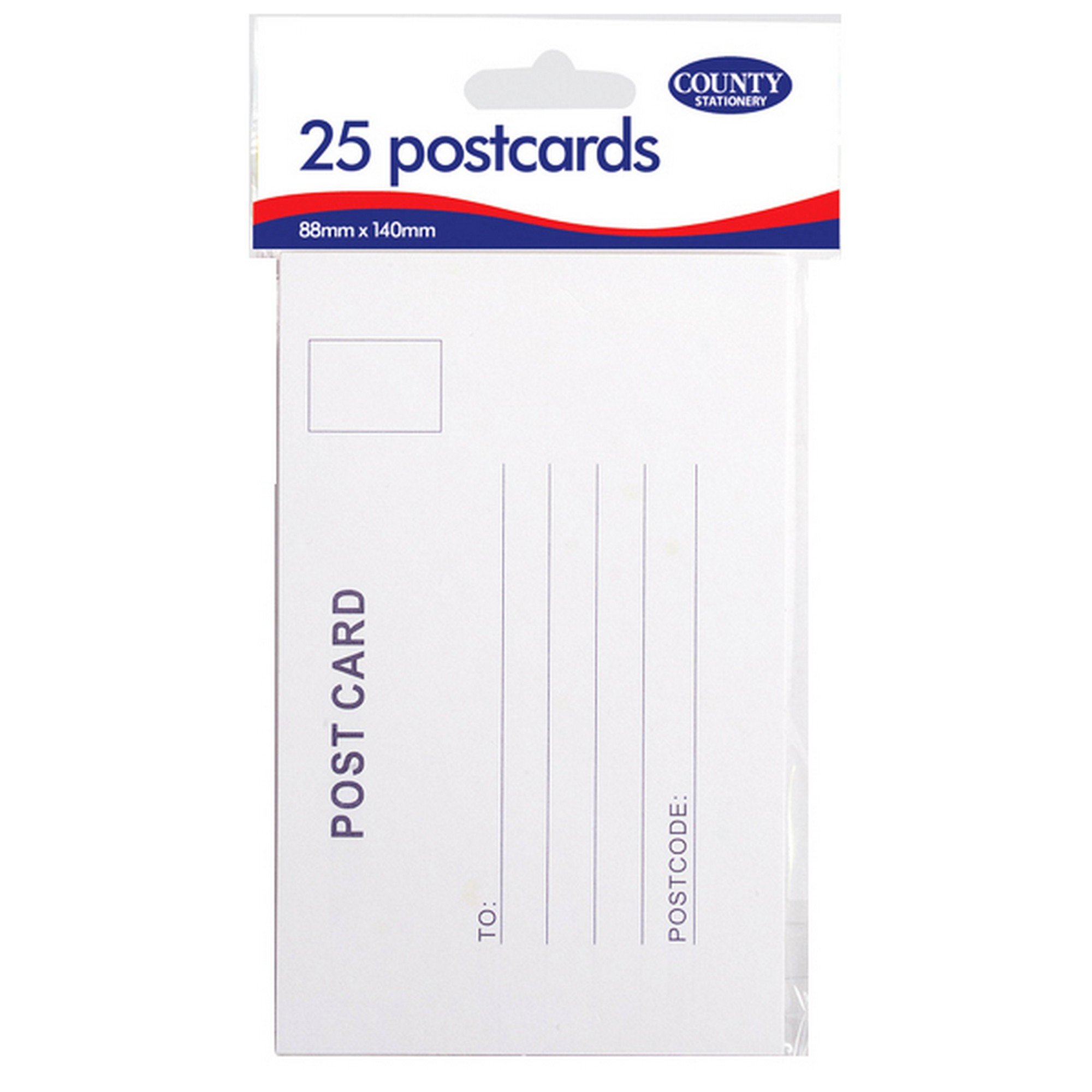 County Plain Post Card, 88mm x 140mm, White, Pack of 300