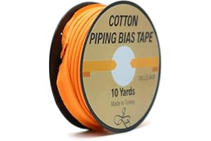 JACOB BICERRI Piping Trim Bias Tape with Cord - 10 Yards - 65+ Colors - 1/2 Inch Decorative Sewing Trim for Upholstery Cushions Home Décor Crafting Clothing - Durable Cotton - Orange ID15
