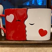 Kissing Mugs Set For Couples - 2 Large Bone China Mugs With Spoons, Romantic Gift For Valentine's Day, Anniversary - View #6