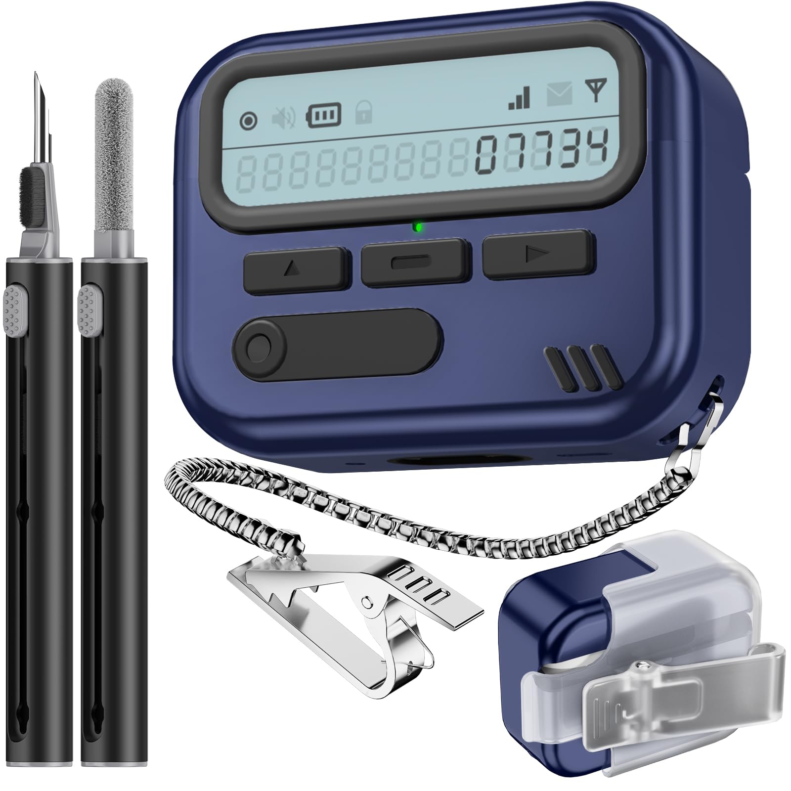 Photo 1 of (with Safety Lock) Pager Cases Compatible with AirPods Pro 2nd Generation Case Cover with Cleaner Kit,Hard TPU Full Protection for AirPods Pro 2 Charging Case(USB-C)(2023/2022/2019) for Men-Blue