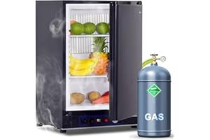 SMETA RV Propane Refrigerator 3 Way Gas 12v Compact Fridge without Freezer Gas/12V/110V for Truck Outdoor Off Grid Caravan Motorhome Cabin Boat Camping Refrigerators 2.1 Cu.Ft, Black
