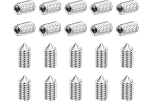 uxcell 40Pcs Set Screws M5x10mm 304 Stainless Steel Cone Point Hex Socket Grub Screws for Machinery, Home Repairs, and Fixtur