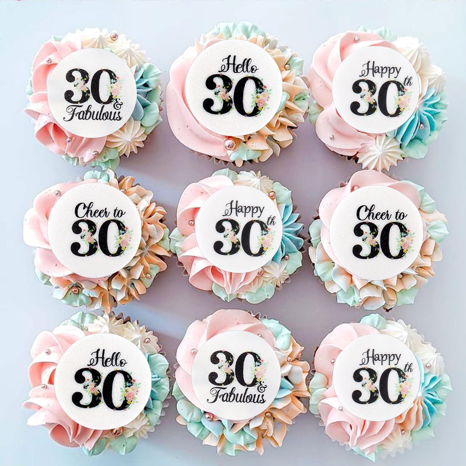 300 Pcs Edible Mini Cherry Blossom Cupcake Toppers Cherry Flowers - View #3