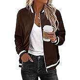KISSMODA Women Windproof Jacket Zip Up Overcoat Lightweight Casual Long Sleeve Coat Fall Fashion Outfits with Pockets S-XXL