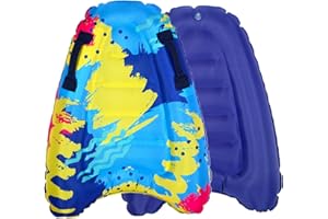 Inflatable Body Boards, Outdoor Inflatable Surfboard with 2 Handles, Graffiti Buoy Kickboard, Sea Surfing Board for Kids, Inf