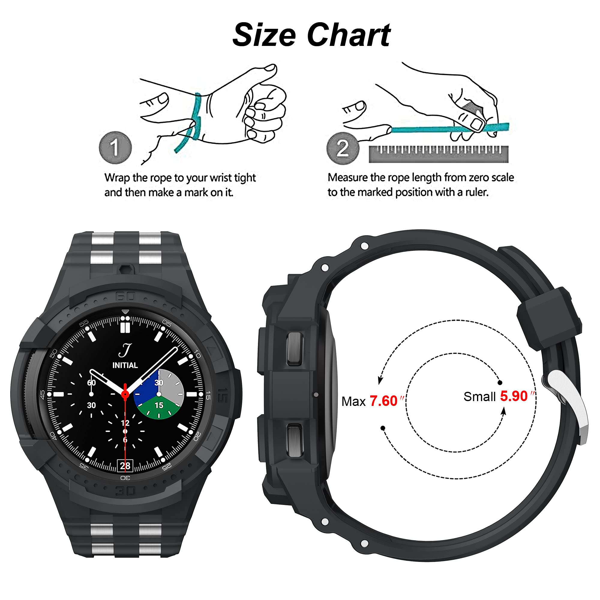 T-ENGINE T-ENGINE Case Compatible with Galaxy Watch 4 Classic 46mm (2021), Not for Galaxy Watch 46mm in 2018 Version