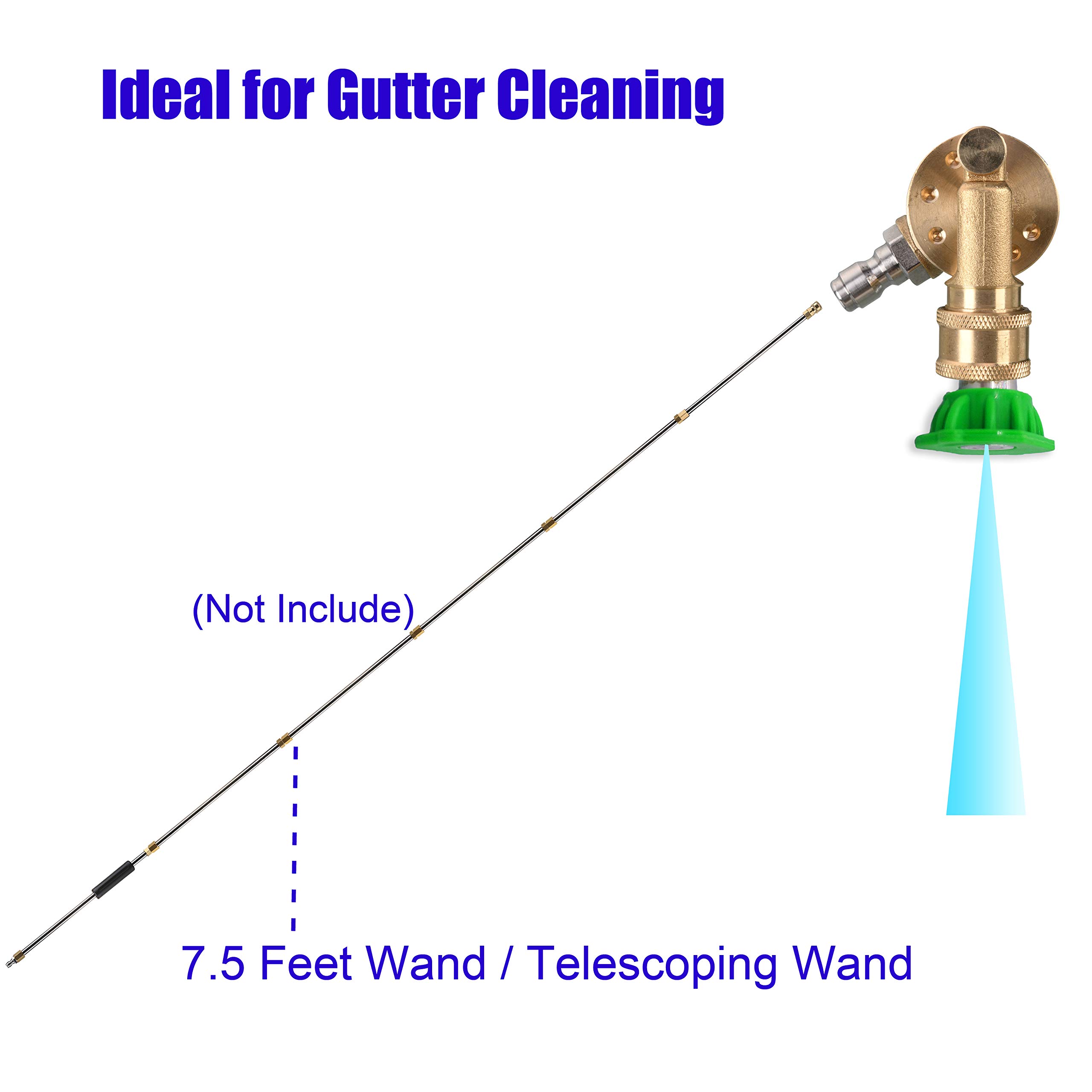 Tool Daily Pivoting Coupler for Pressure Washer Tips, Gutter Cleaner Attachment, 1/4 Inch Quick Disconnect, 240 Degree, 4500 PSI
