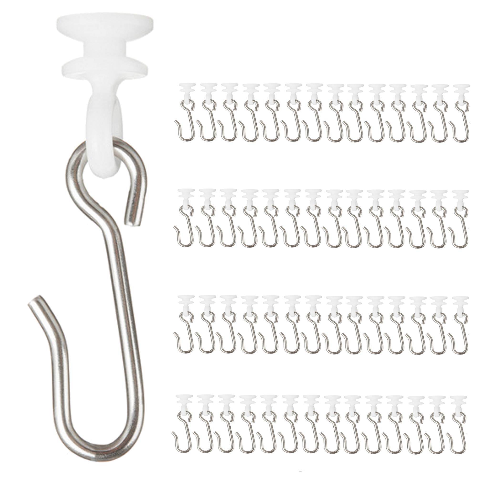 DMSE Wholesale Button Carrier with Stainless Steel Hook Carriers Glides Sliders Slide, and Rollers (56 Pack)