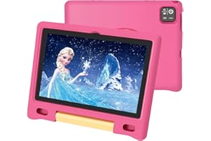 NRKDUBQ Kids Tablet, 10.1 inch IPS HD Touchscreen Android 14 64 GB Storage, 8GB (4+4 Virtual) RAM, Octa Core Tablet for Kid with Kid-Proof Case, Parental Controls, 12-hr Battery, WiFi, GPS – Pink