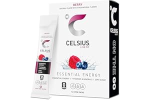 CELSIUS On-the-Go Powder Stick Packs, Zero Sugar (14 Sticks per Pack), Berry, 2.5 Ounce, (Pack of 14)