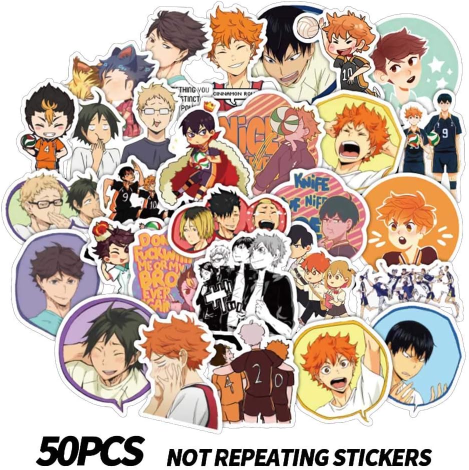 Zhenzhiao Anime Haikyuu !! Case Suitcase Guitar Sticker Cartoon Laptop Stickers Waterproof(Haikyuu!!)
