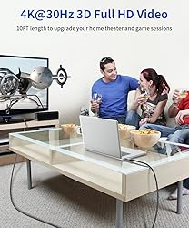 JSAUX 4K DisplayPort to HDMI Cable Adapter 10FT, DP