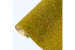 Scakbyer Artificial Grass Mat, 16.1 x 39.4 Inch, for DIY Train Railroad Scenery Landscape Crafts Miniature Doll House Project