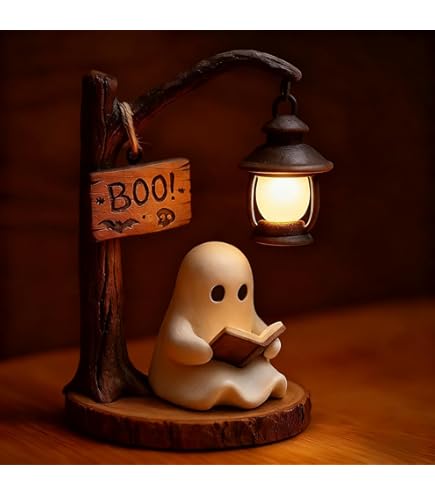 XUANDOH Ghost Reading Book Lamp, Ghost Lamp Halloween Cute 3D LED