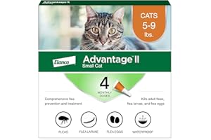 Advantage II Small Cat Vet-Recommended Flea Treatment & Prevention | Cats 5-9 lbs. | 4-Month Supply