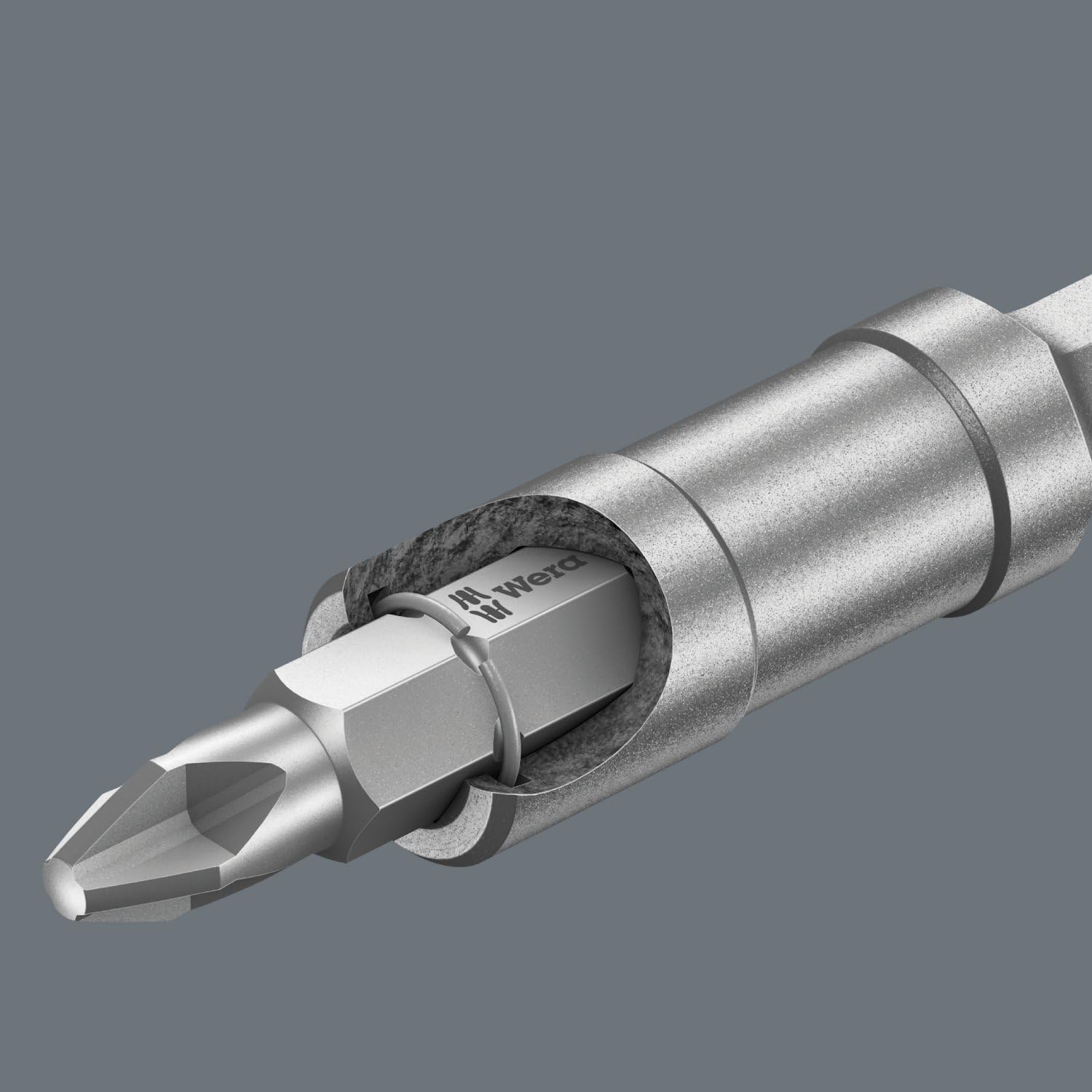 Wera 05052575001 890/4/1, Universal bit Holder, 1/4“ x 57 mm, Silver, 1/4" x 57 mm - Image 5